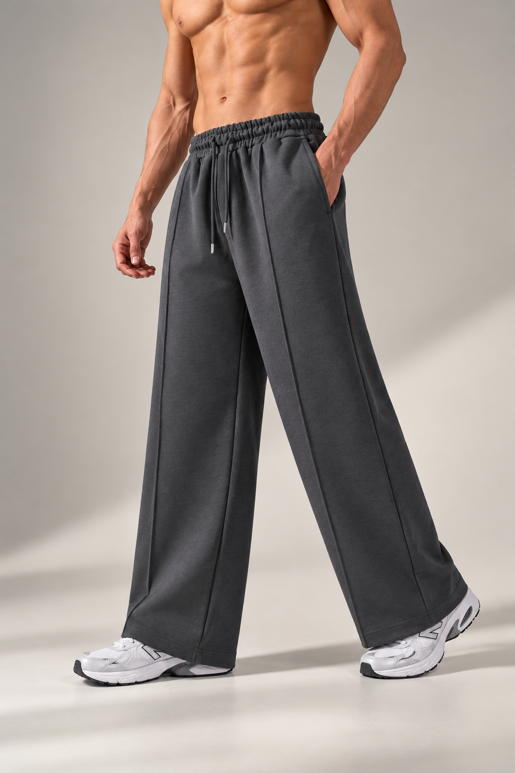 Gray Wide-Leg Sweatpants