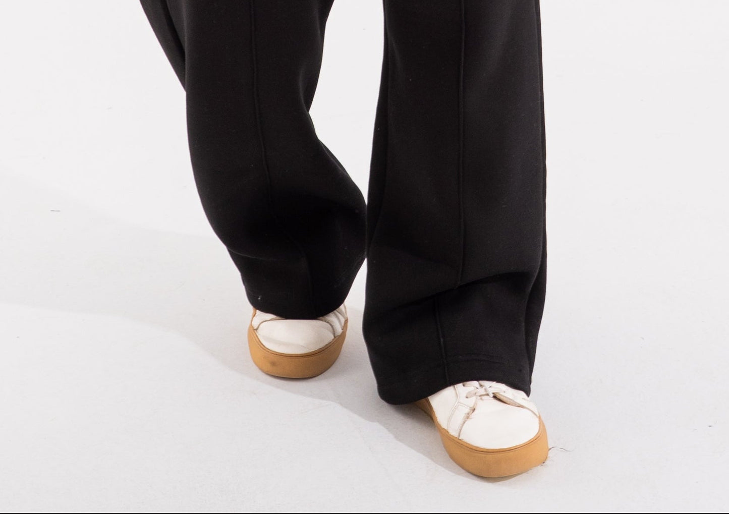 Summer Wide-Leg Sweatpants - Black