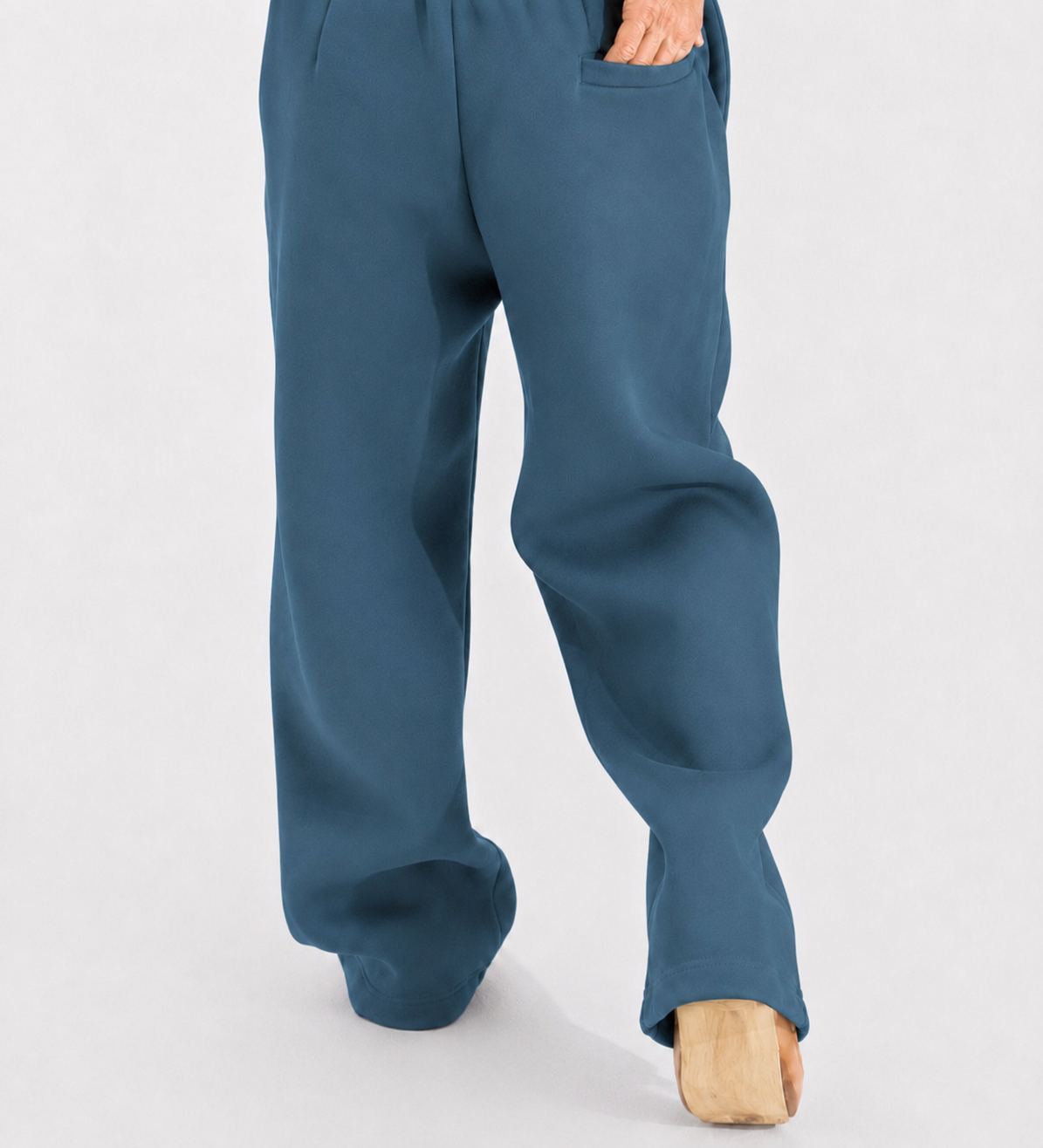 Summer Wide-Leg Sweatpants - Petrol Blue