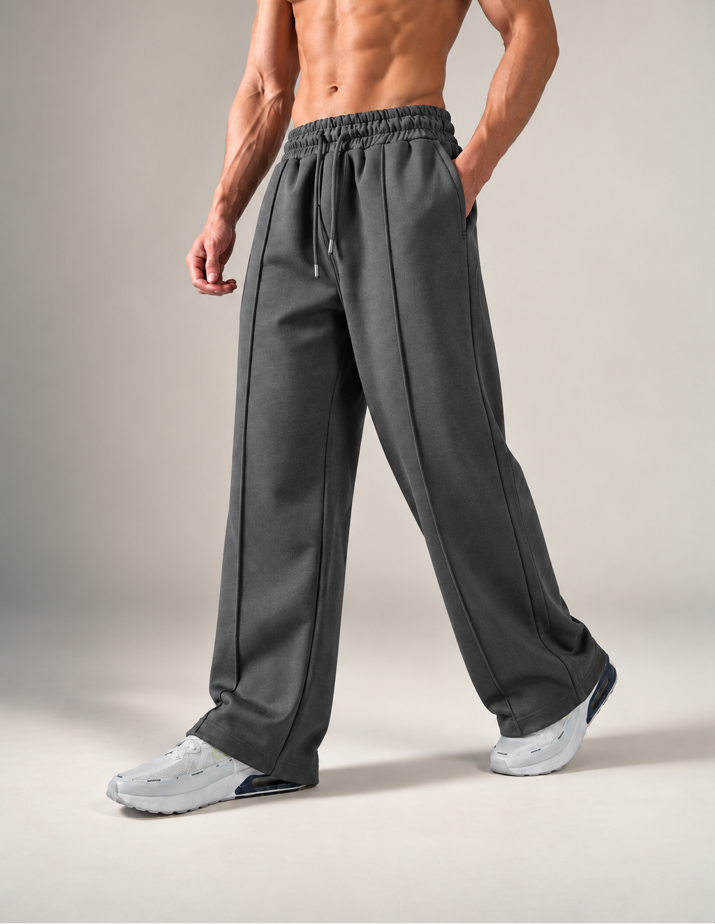 Gray Wide-Leg Sweatpants