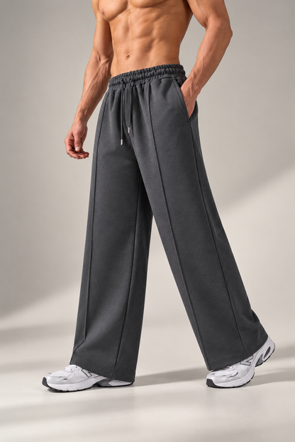 Gray Wide-Leg Sweatpants