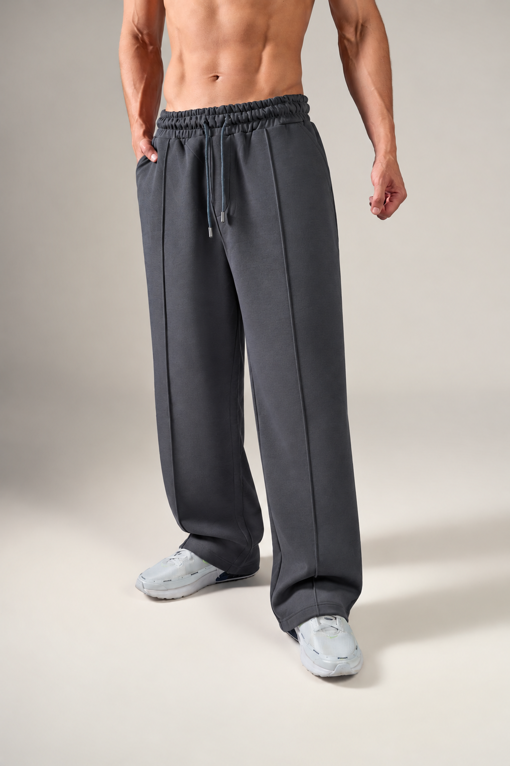 Gray Wide-Leg Sweatpants