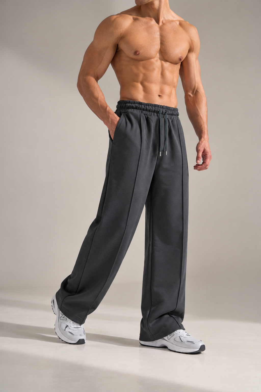 Gray Wide-Leg Sweatpants