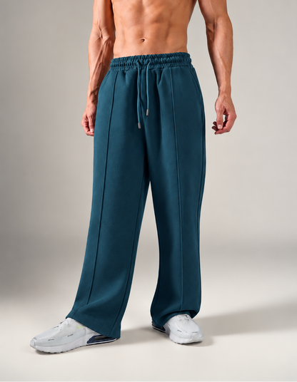 Petrol Blue Wide-Leg Sweatpants