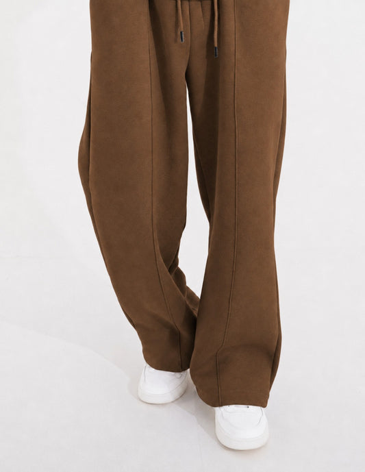 Summer Wide-Leg Sweatpants - Brown