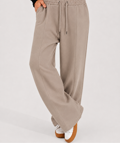 Summer Wide-Leg Sweatpants - Mocha