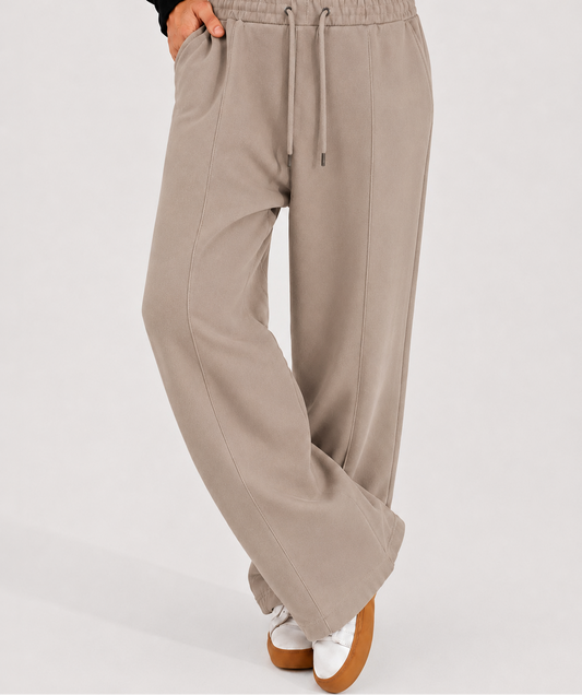 Summer Wide-Leg Sweatpants - Mocha