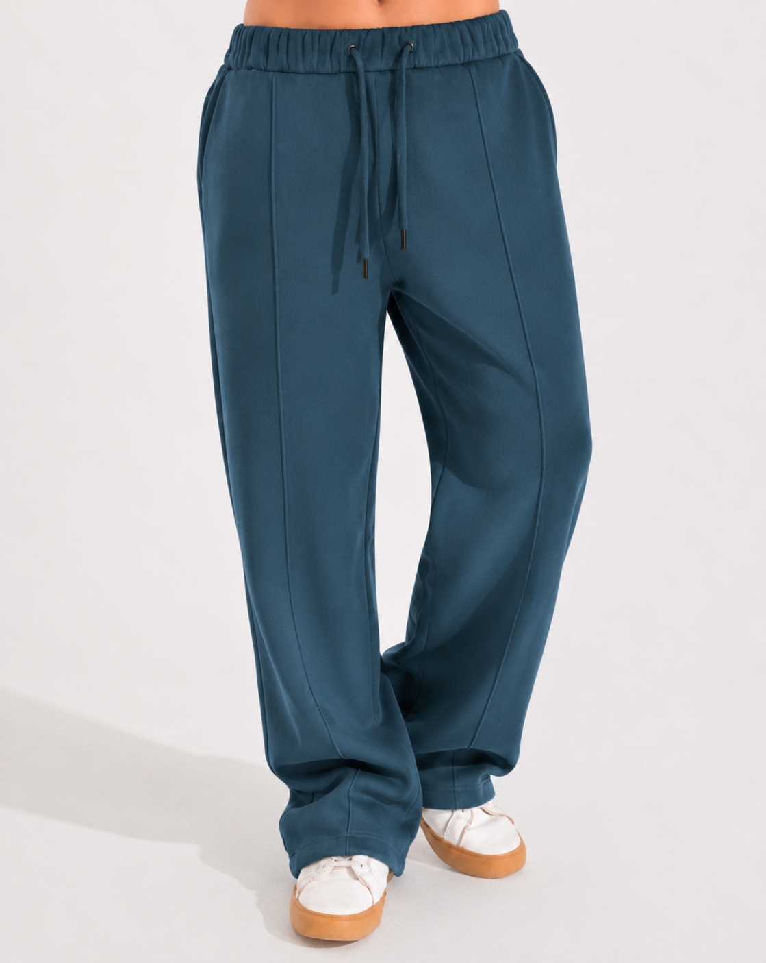 Summer Wide-Leg Sweatpants - Petrol Blue