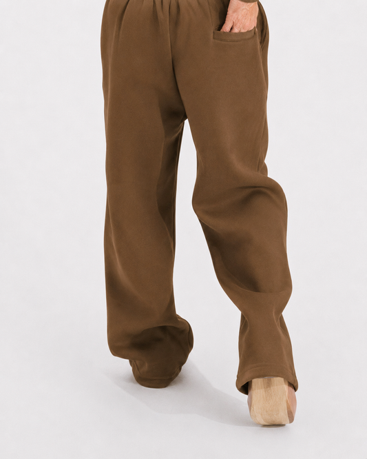 Summer Wide-Leg Sweatpants - Brown