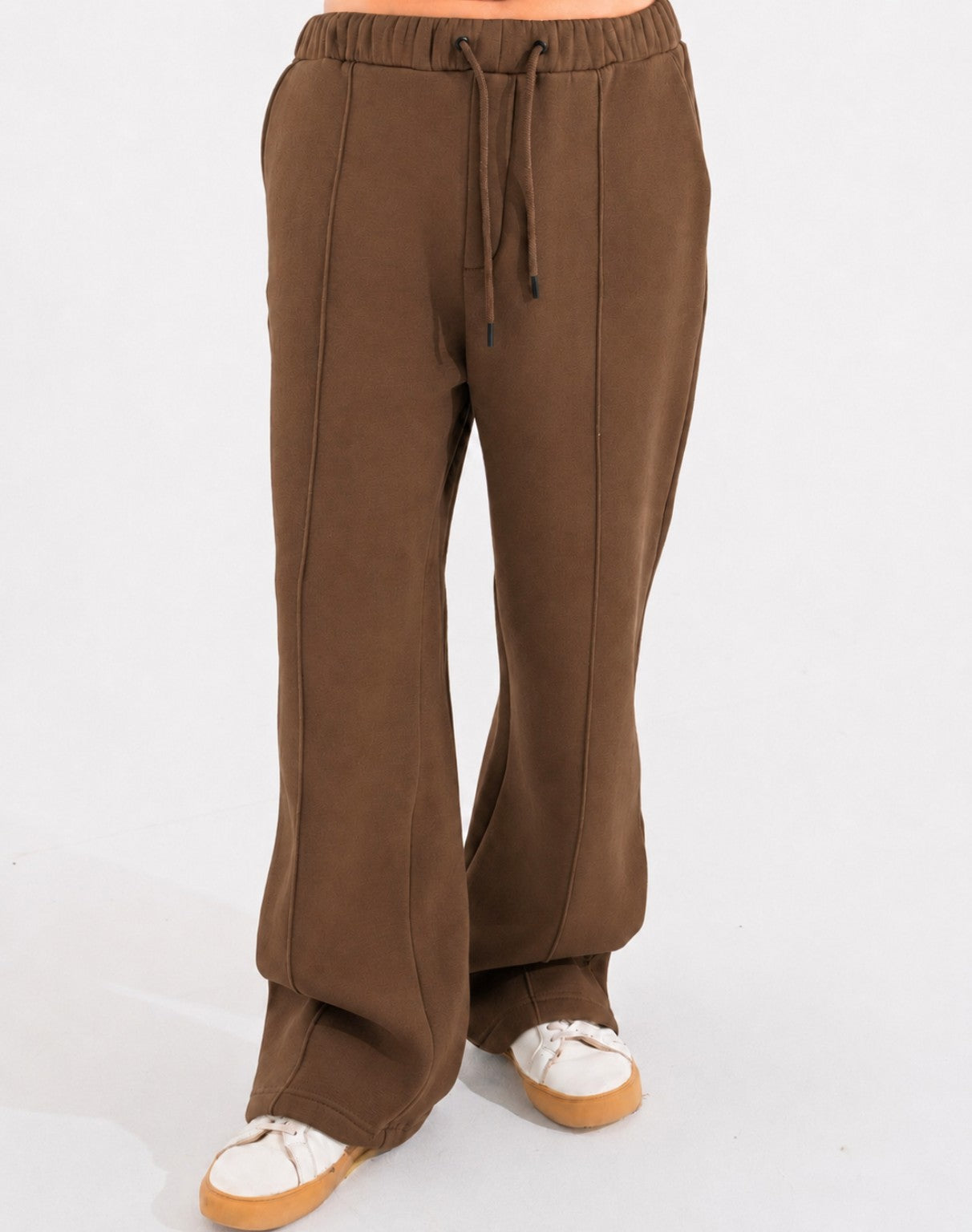 Summer Wide-Leg Sweatpants - Brown