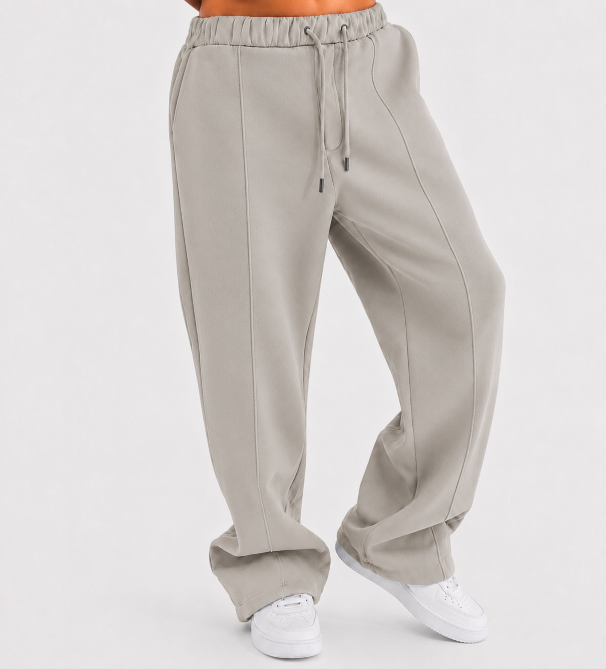 Summer Wide-Leg Sweatpants - Silver