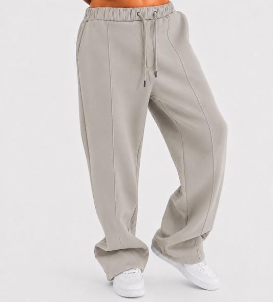 Summer Wide-Leg Sweatpants - Silver