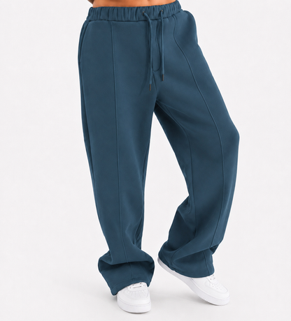 Summer Wide-Leg Sweatpants - Petrol Blue